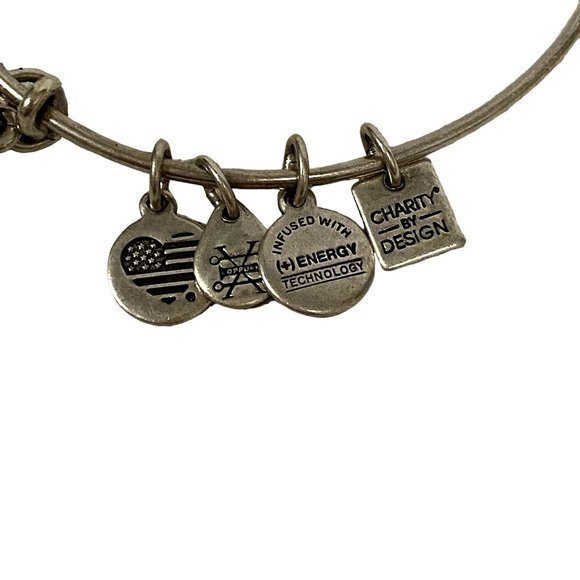 Alex and Ani Unicef Peace Sign Charm Bracelet SIlver Tone - Picture 4 of 5
